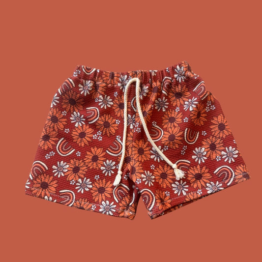 Everyday Keiki Shorts - Boho Fall/Sunflower