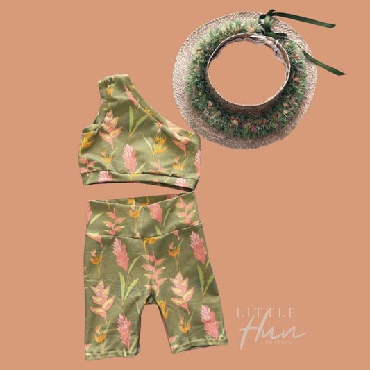 Coral Tropical Floral Set