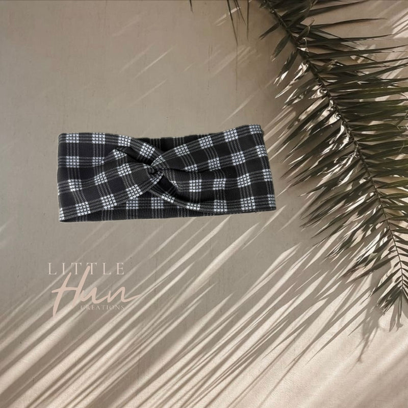 Adult Headwrap - Black Palaka